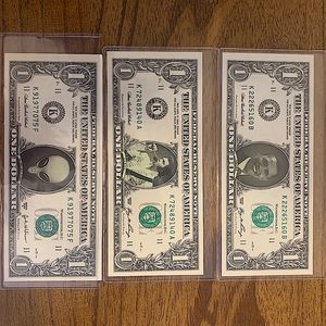 Federal Reserve Note “Variety $1 Dollar Bills” Barrack Obama/Elvis Presley/Alien